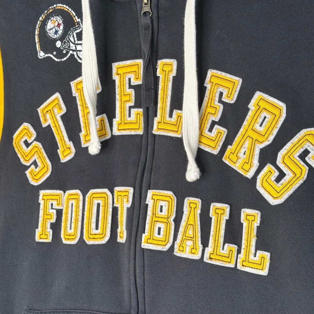 NFL Pittsburgh Steelers Football Black Full Zip Hoodie Mens Large‎ - Picture 3 of 16